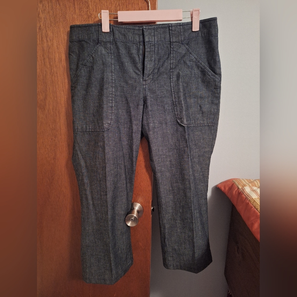 Banana Republic Charcoal Cotton Cropped Pants Size 12